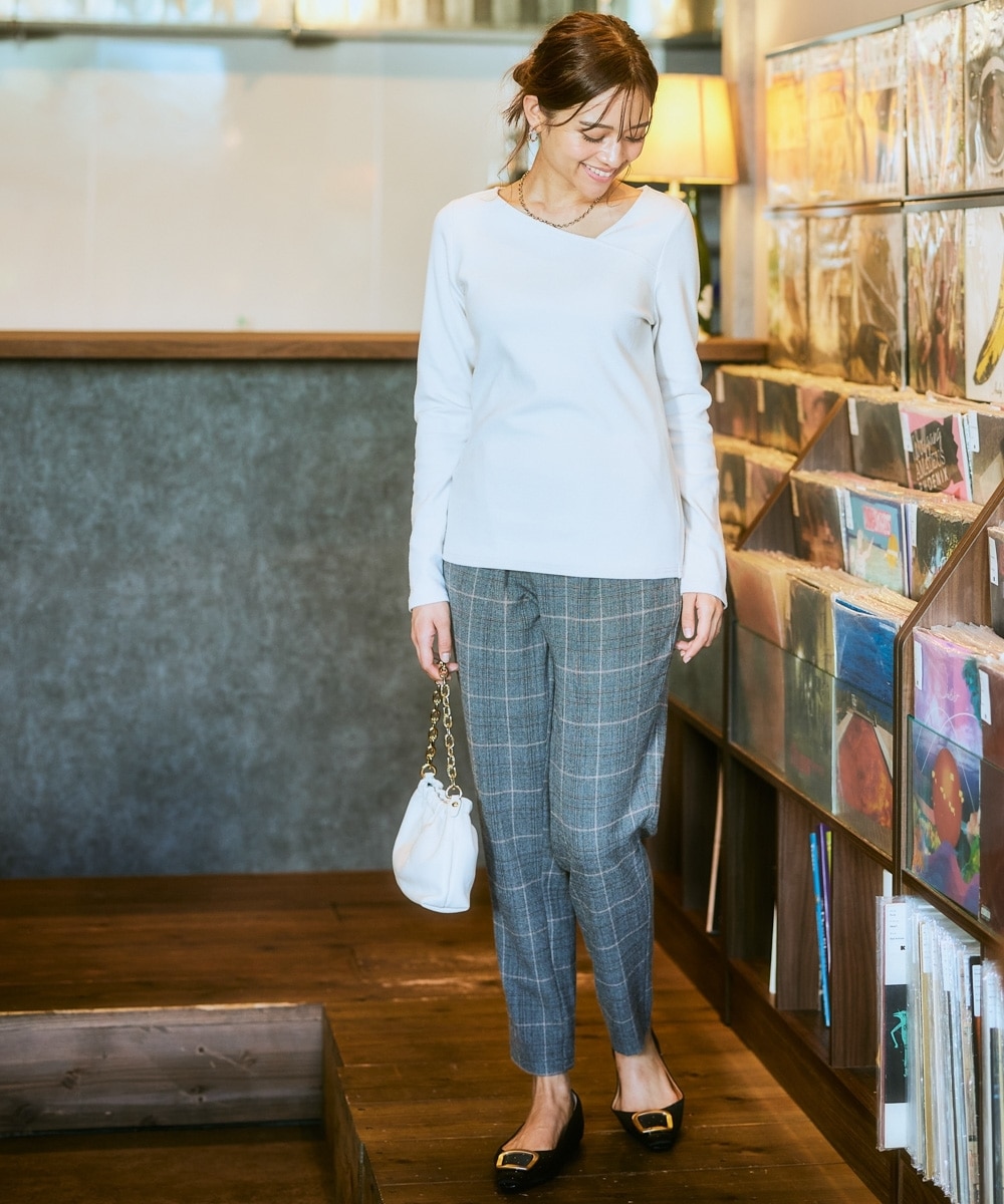 両面起毛タックテーパードパンツ（ストレッチ素材）＜大きいサイズ有