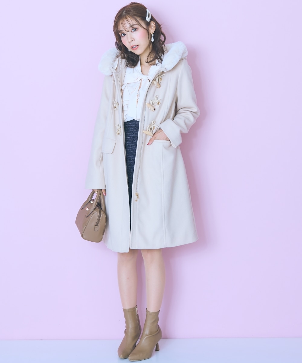 大きいサイズ＞フェイクファーフードダッフルコート marun 通販