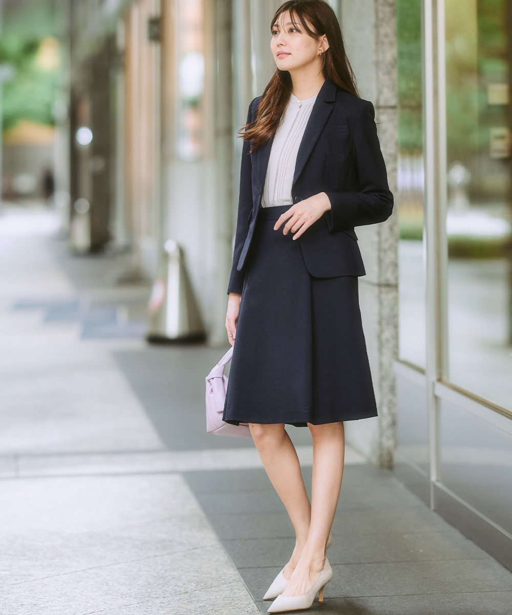 レディーススーツ】タックフレアスカートスーツ（テーラードジャケット