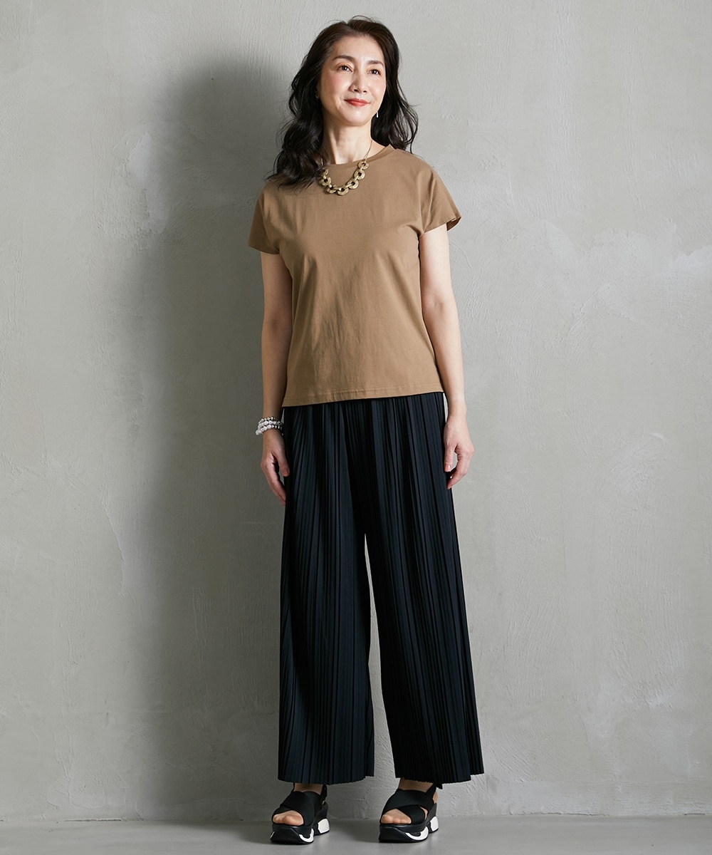 好みの長さにカットできるプリーツパンツ 通販【ニッセン】