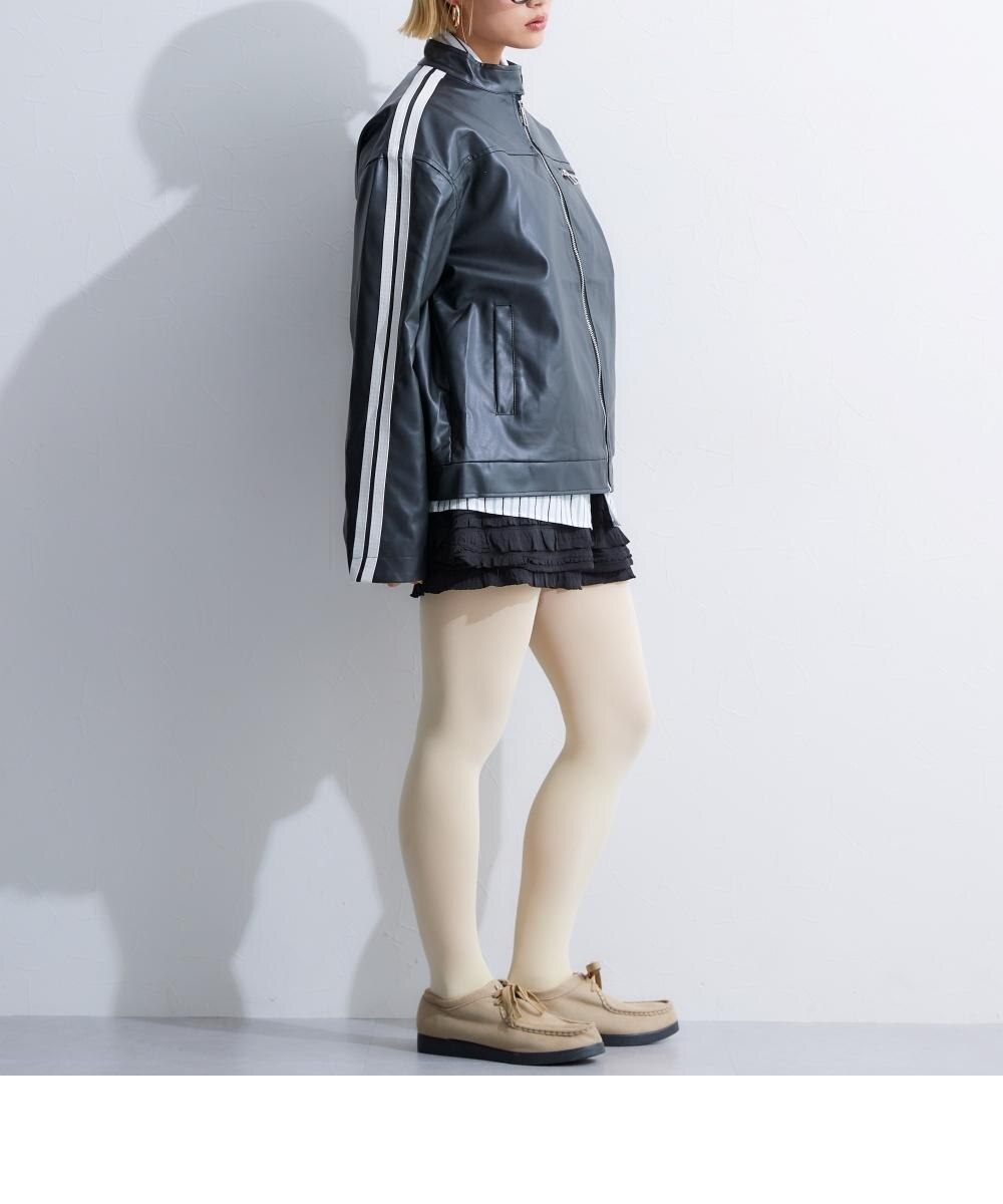 ダブルラインフェイクレザージャケット 通販【ニッセン】