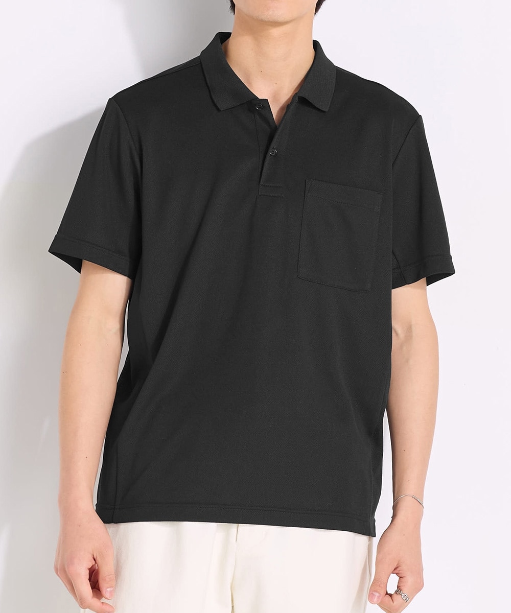 メッシュ半袖ポロシャツ【大きいサイズ有】 【細見え設計】 吸汗速乾