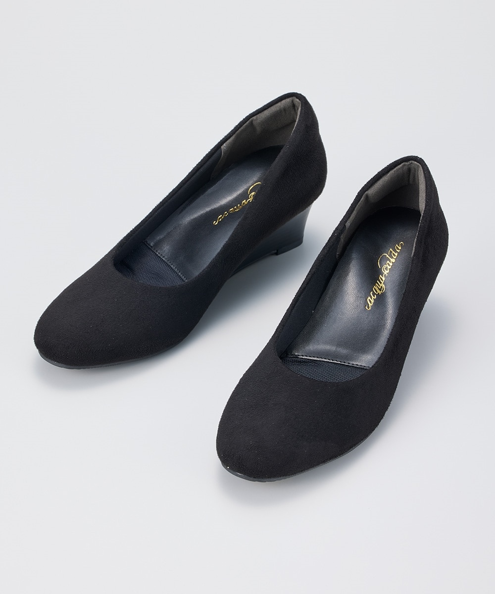 ラウンドトゥウェッジヒールパンプス 通販【ニッセン】