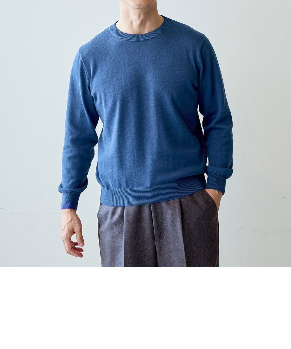 洗える綿100％クルーネックニット（ハイゲージ） 通販【ニッセン】