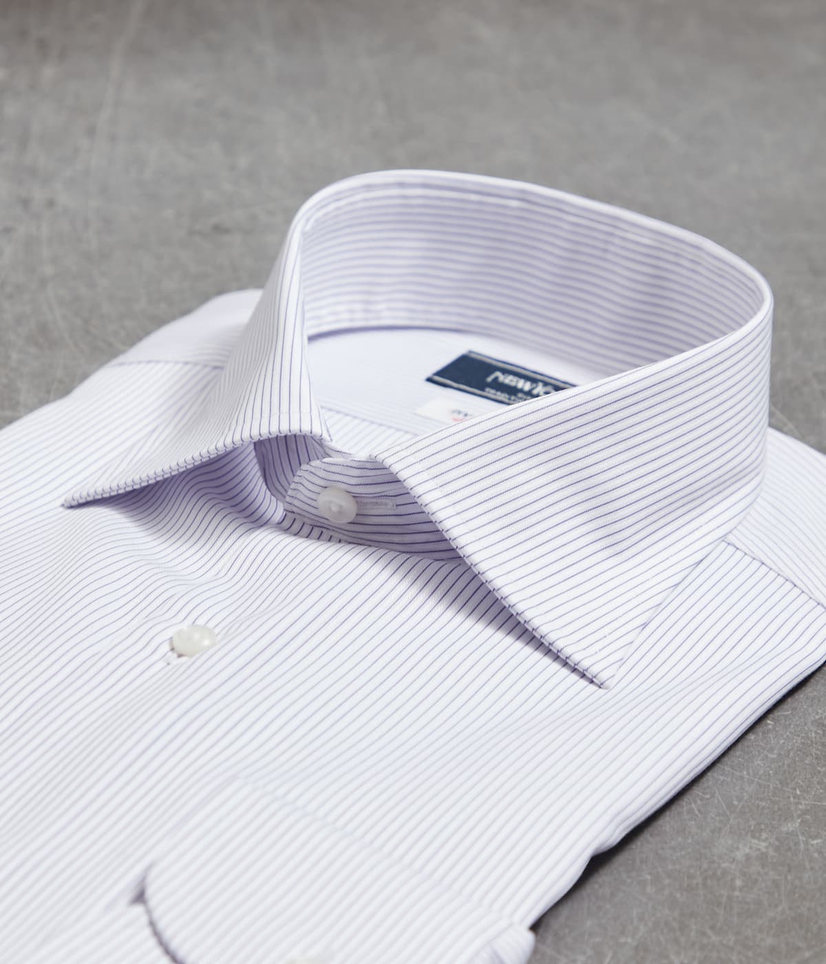 NY CARE FREE・SUPIMA COTTON ストライプ 長袖ワイドスプレッドカラー