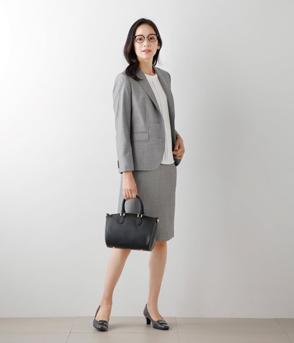 L】ウールシルクチェンジヘリンボーン ノッチドラペル2釦ジャケット