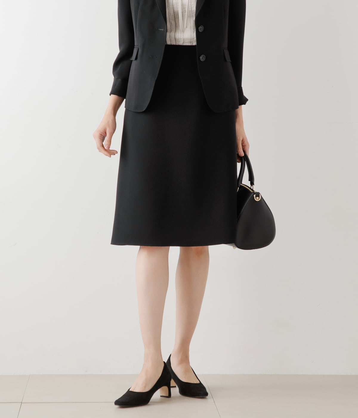 ウォッシャブル】ウォッシャブルWジョーゼット セミフレアスカート