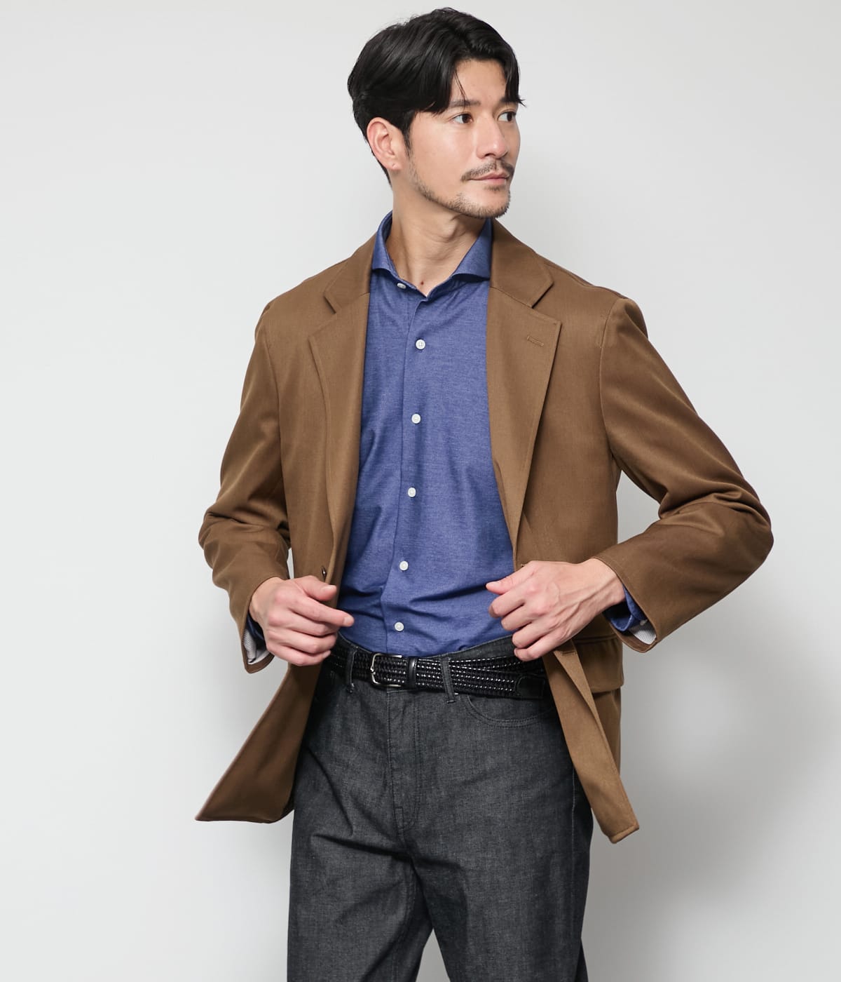 ストレッチ】ウールブレンドチノクロス モジュラージャケット