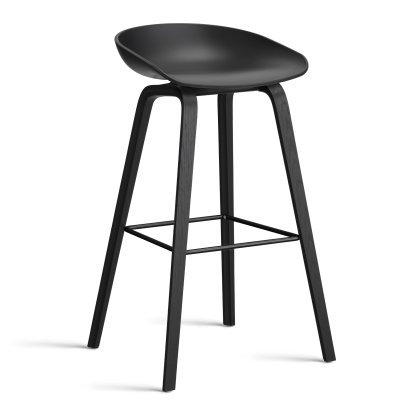 About A Stool AAS 32, Bar version: seat height 74 cm, Black
