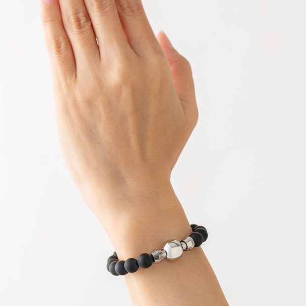 念珠ブレスレット プレミアム フロストオニキス | ソウルジュエリー
