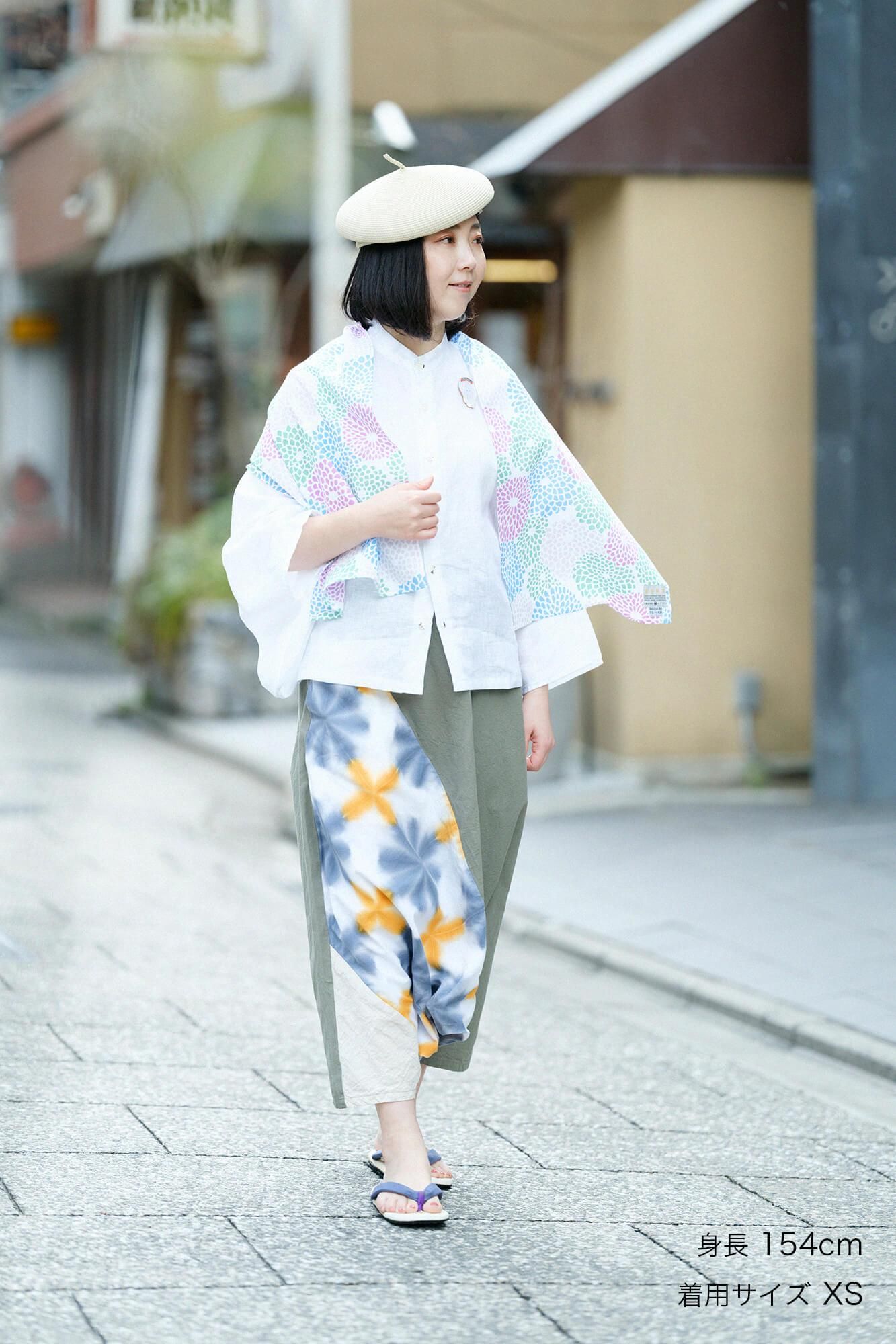 net限定】たばた絞り 伊勢木綿 20/20 麻混 富士（ふじ）／雪花（せっか）