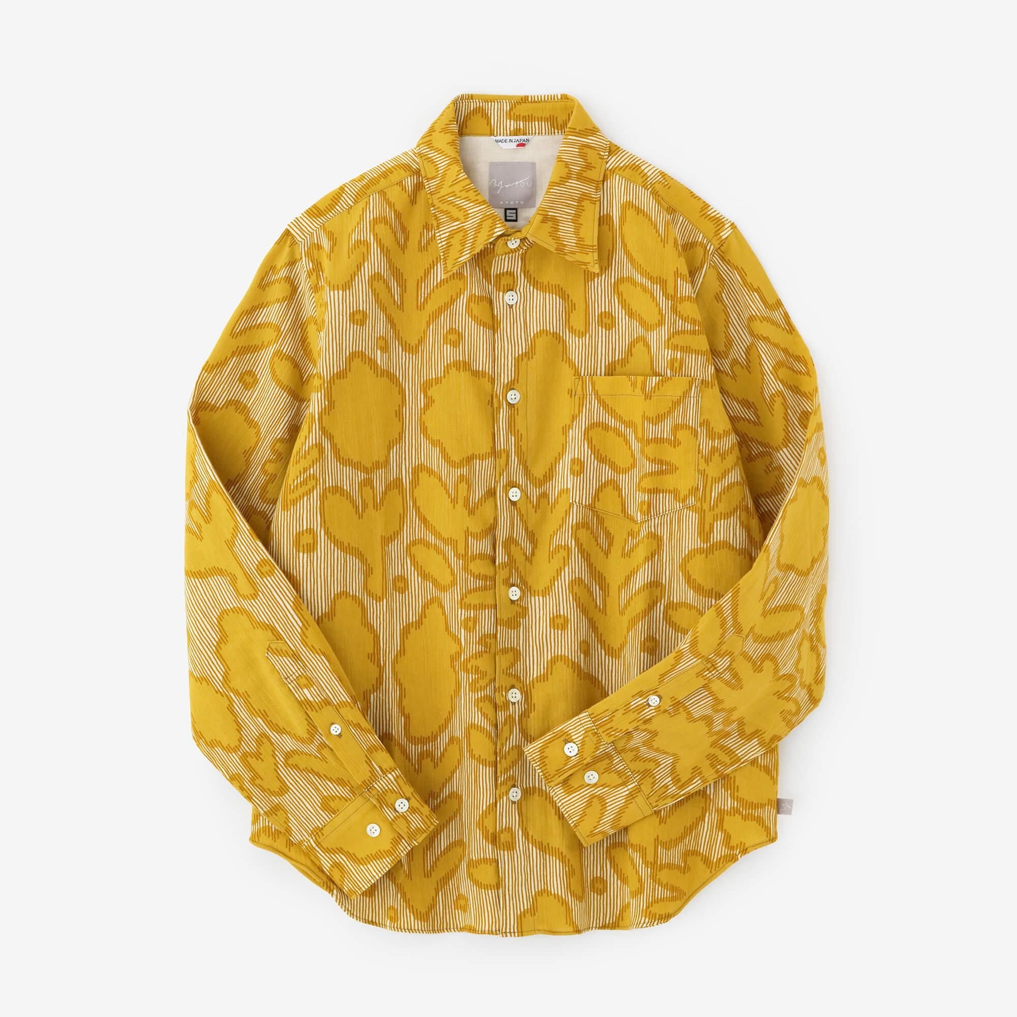 高島縮 20/20 シャツ／濡羽色（ぬればいろ）