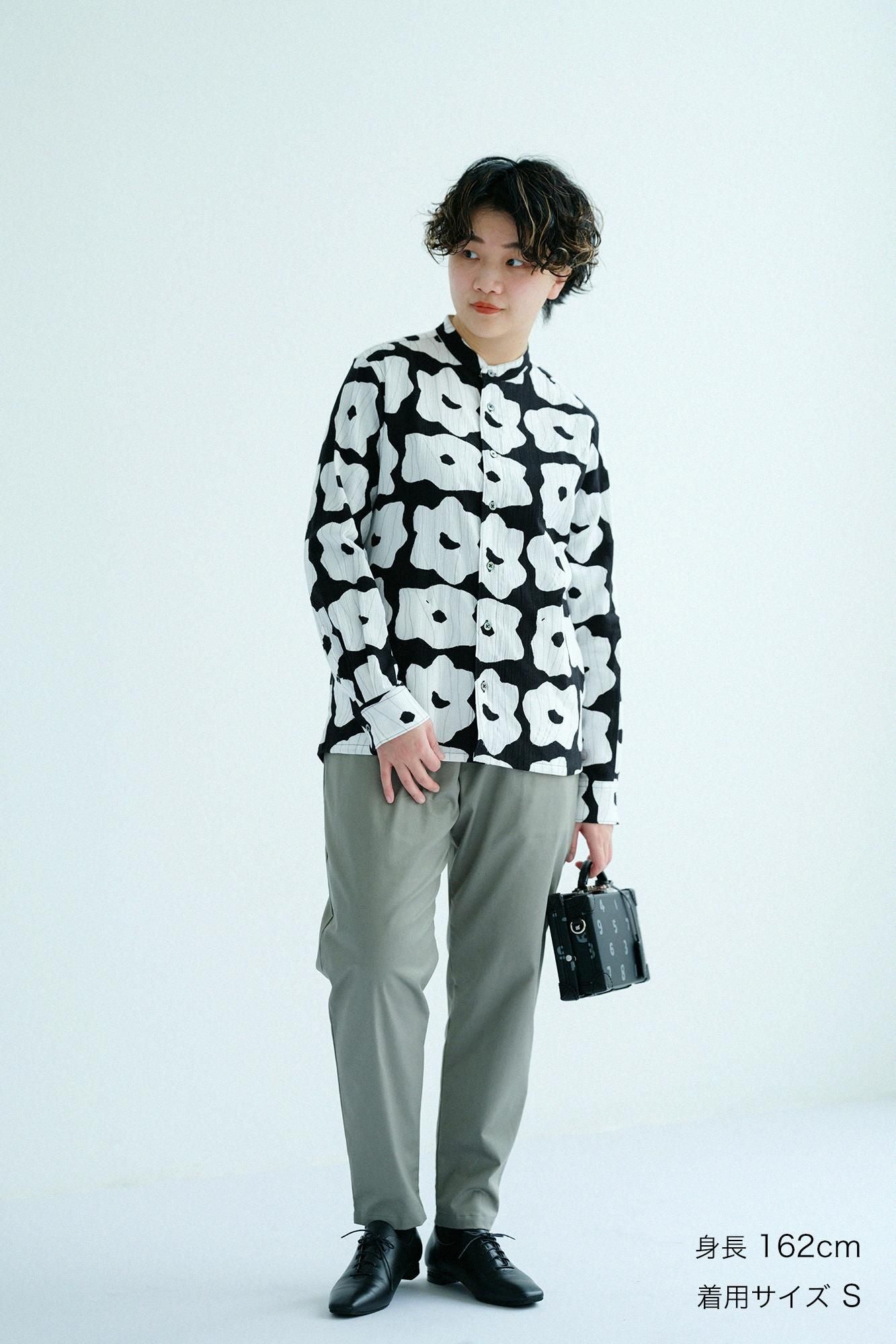 sou・sou 高島縮スタンドカラーシャツ・菊づくし夜来（よごろ） net