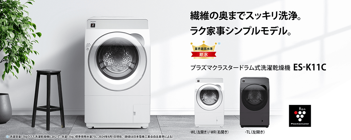 ドラム式洗濯機 クリスタルホワイト ES-K11C-WL ［洗濯11.0kg /乾燥6.0