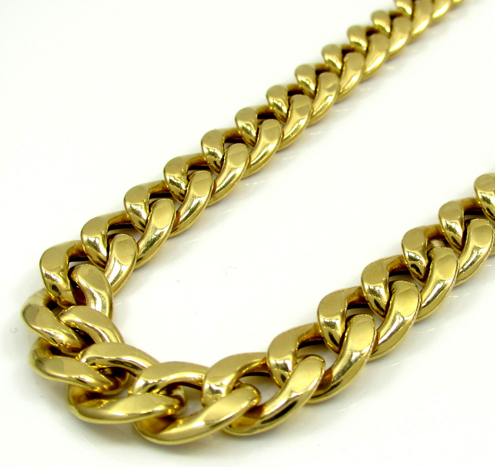 Buy 10k Yellow Gold Medium Reversible Two Tone Miami Chain 20-26