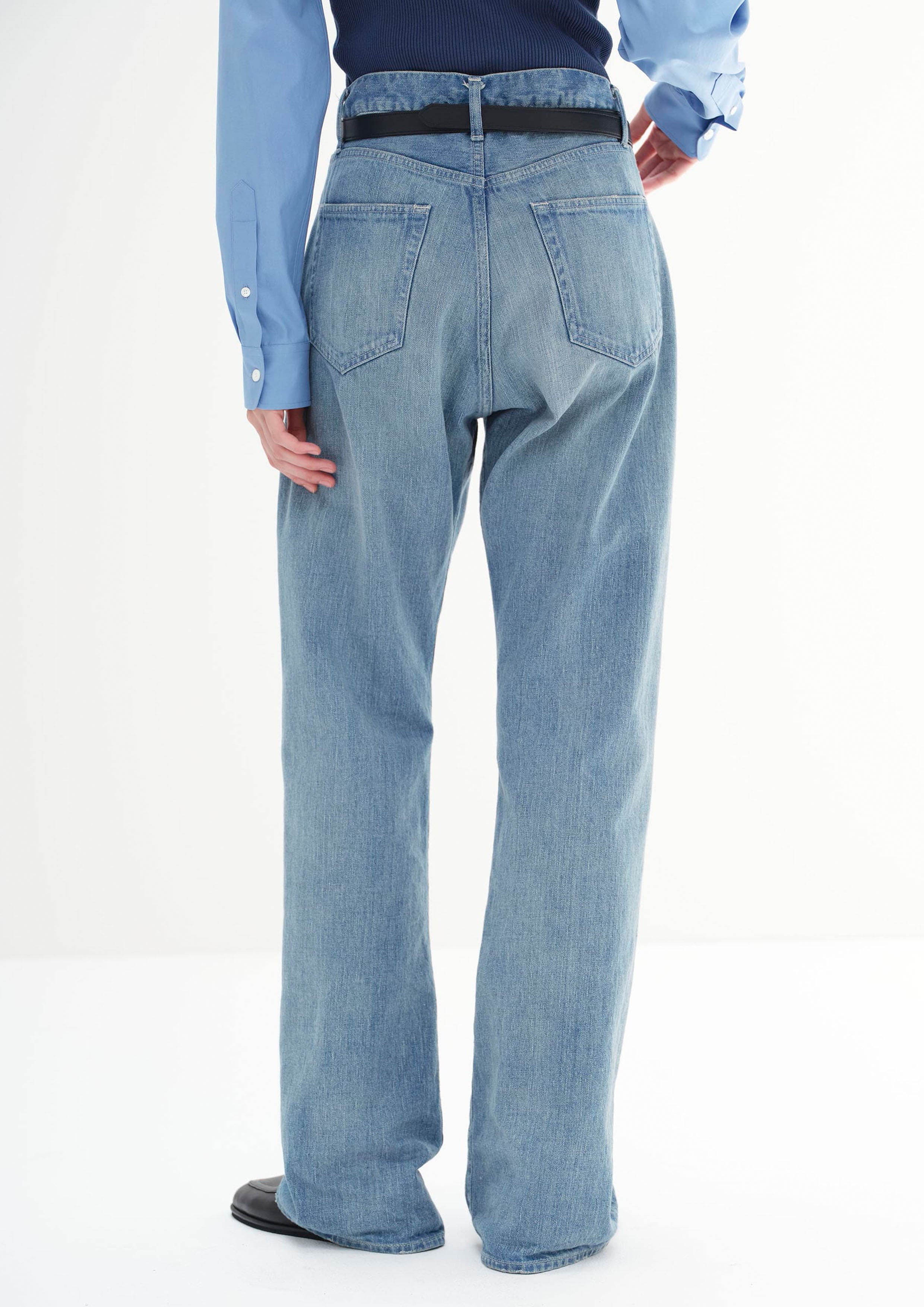 AURALEE - SELVEDGE FADED LIGHT DENIM PANTS LIGHT INDIGO – SOLAR MTP