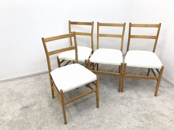 Cassina ixc.（カッシーナ）646 チェア 4脚 革張り ホワイト 買取しま