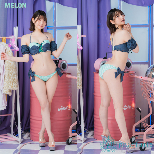 pharfaite】Chill Bustier/ギンガムチェック＆デニム柄スイムウェア