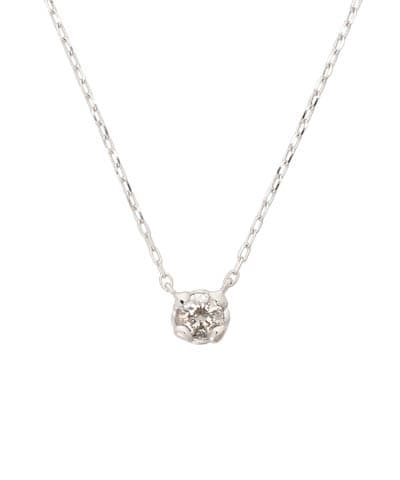 K18 WG 一粒ダイヤモンドネックレス(中)(40cm K18 WG): Samantha