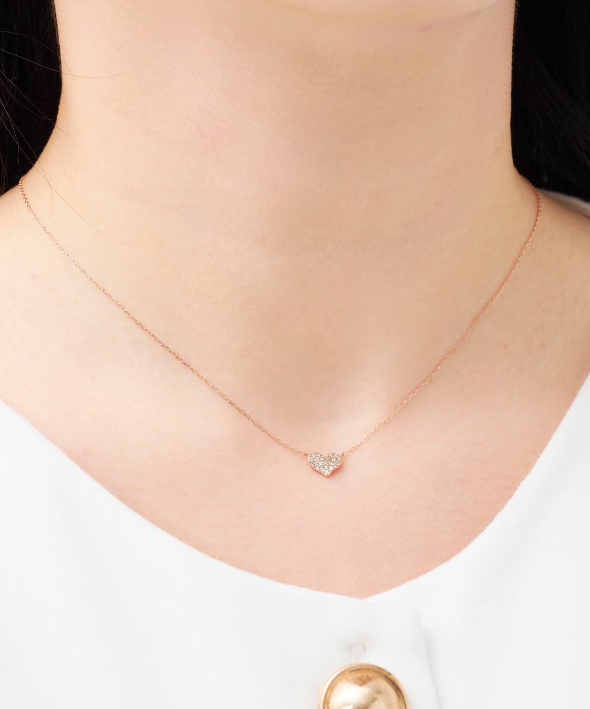 K18 PG パーフェクトハートインフィニティネックレス（小）(40cm