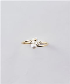 K10 YG フラワーパールリング(7号 K10 イエロー): Samantha Tiara