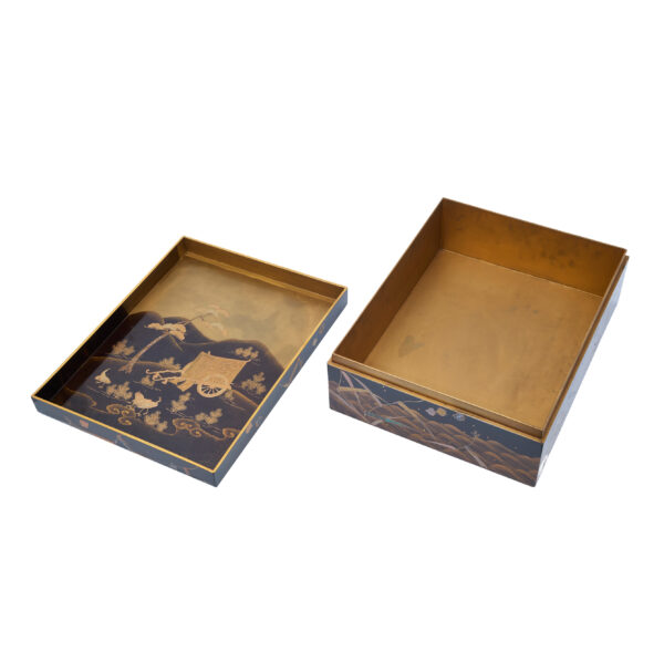 Japanese wooden lacquer box-Tsuki ni Gan Zu (Bunko-17) | Samurai