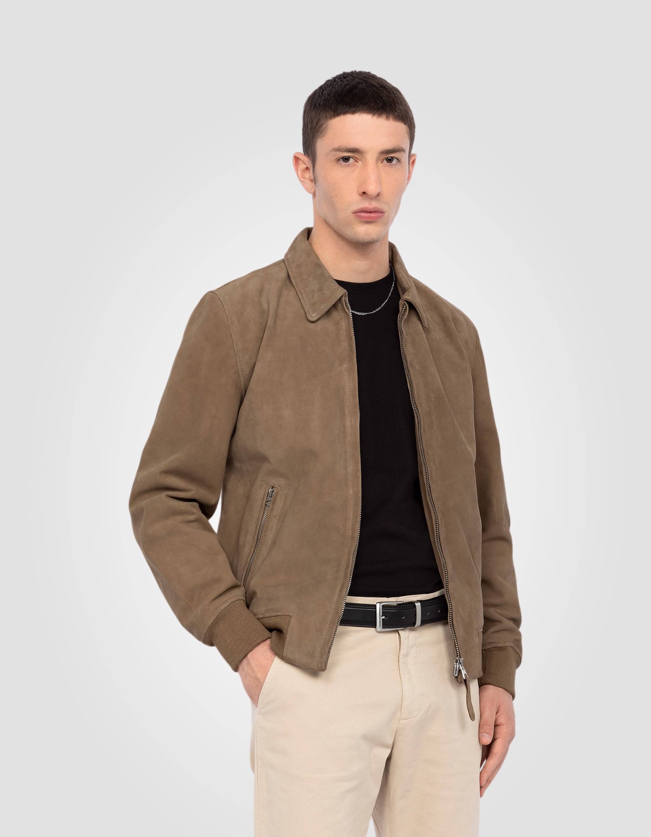 Beige suede worker jacket, goat suede - LCWORK | Schott NYC®