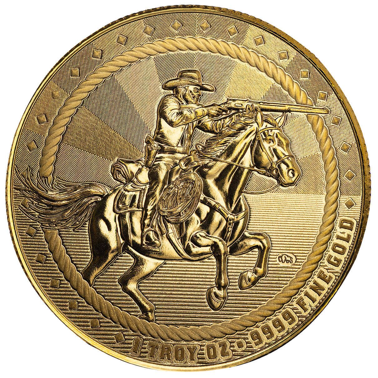 Scottsdale Cowboy Rifleman 1 Troy oz 9999 Fine Gold Bullion Round