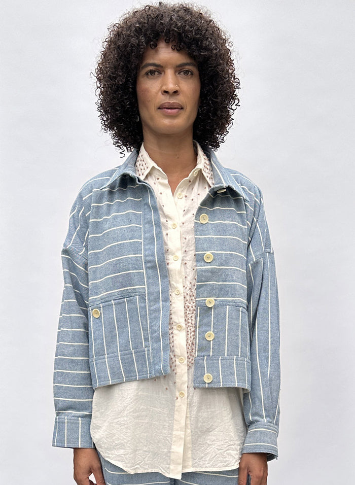 Tulsi Jacket, Atlantic stripe – Seek Collective