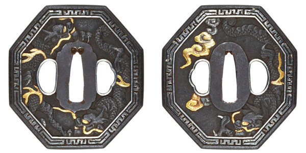 鍔 無銘 南蛮 昇龍降龍図鍔(TU-010920)｜刀・日本刀の販売なら日本刀