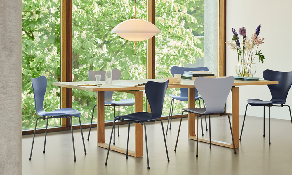 セブンチェア 3107 / ラッカー ナイングレー / クローム脚FRITZ HANSEN