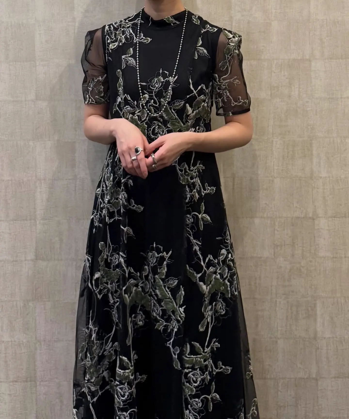 Sサイズ】2WAY WILD ROSE CANVAS ART DRESS Ameri VINTAGE（アメリ