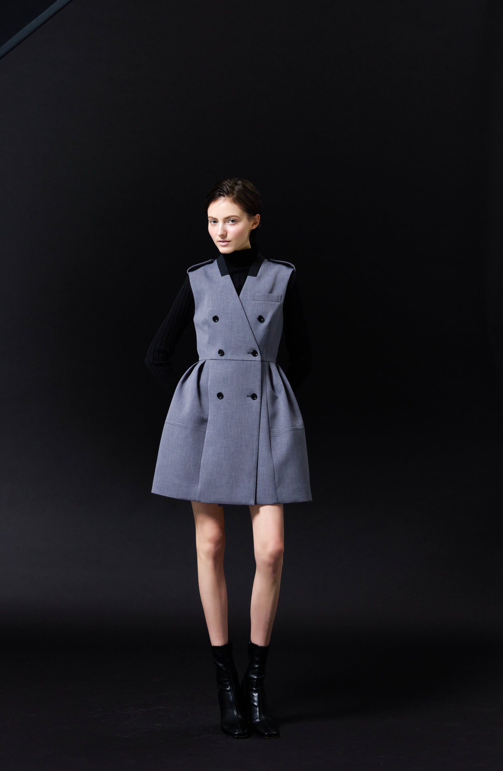 sheller GOLD ZIP black denim – shéller / シェリエ