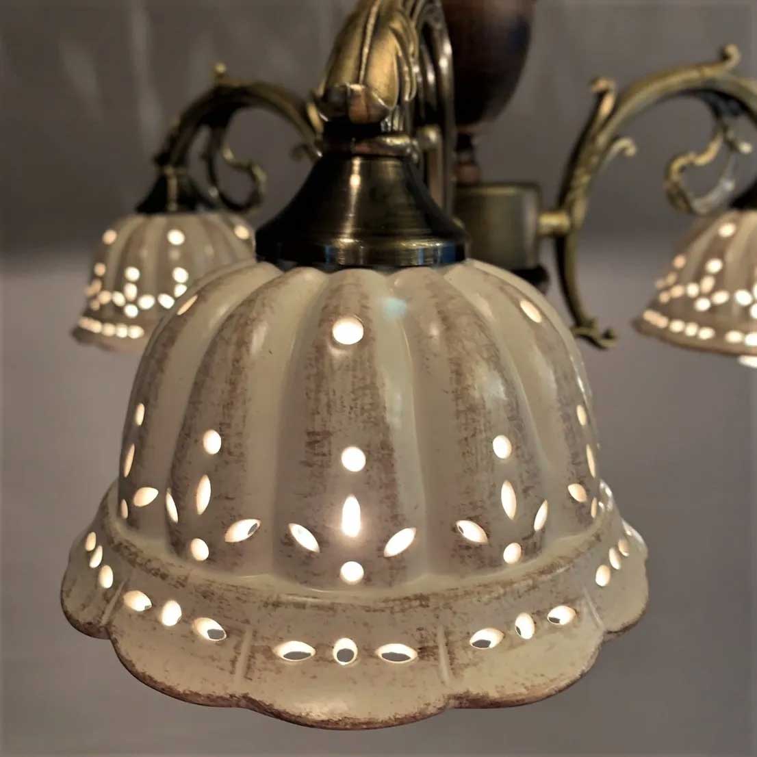 輸入照明 陶器シャンデリア カントリー KS-N5512 - 照明専門店シバタ照明