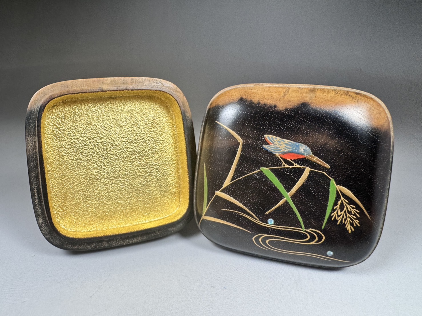 道場宗廣 川蝉 黒柿四方 香合 | 新栄堂