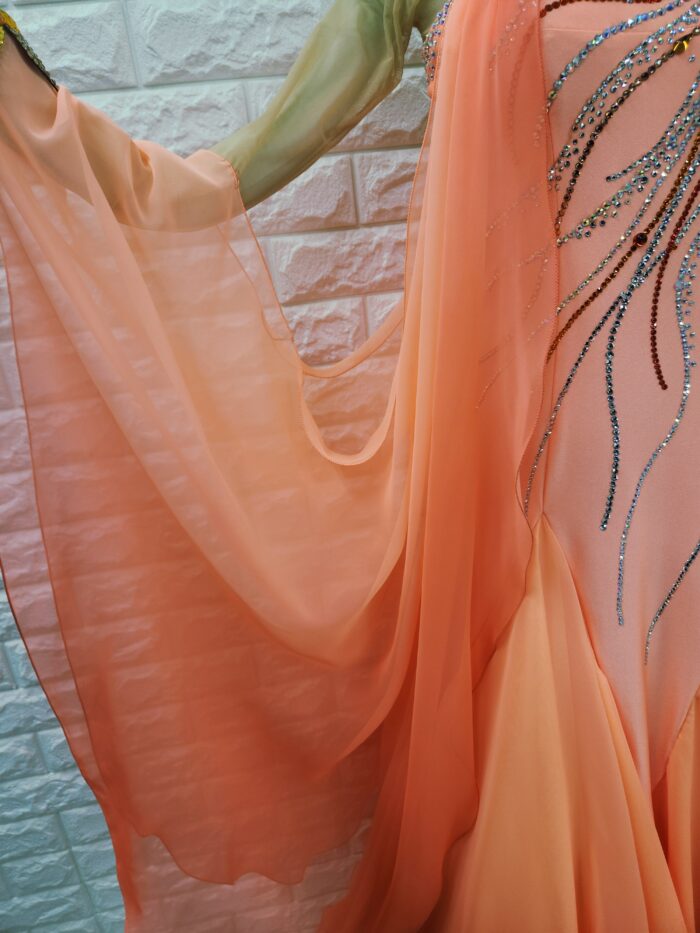 試着・レンタル・購入】社交ダンスドレス Lサイズ オレンジ