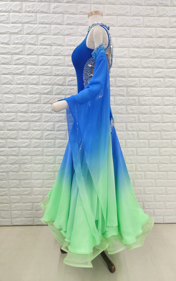 試着・レンタル・購入】社交ダンスドレス Mサイズ ロイヤルブルー