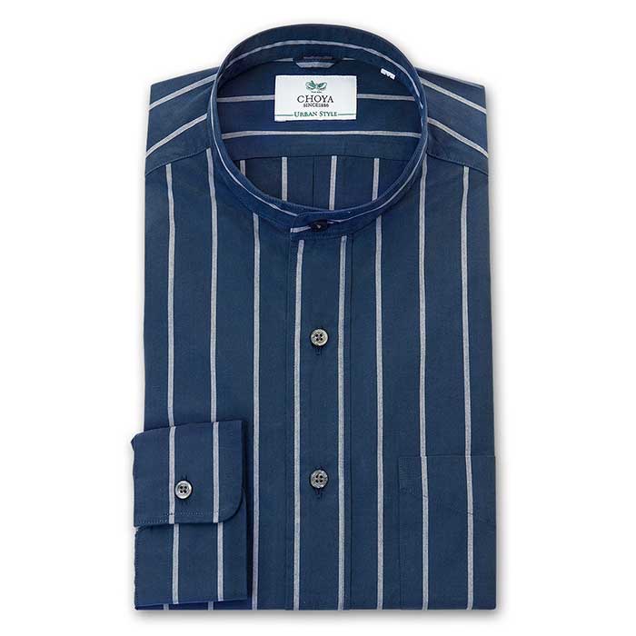 ワイシャツ スリムフィット ストライプ ネイビー ｜CHOYA SHIRT