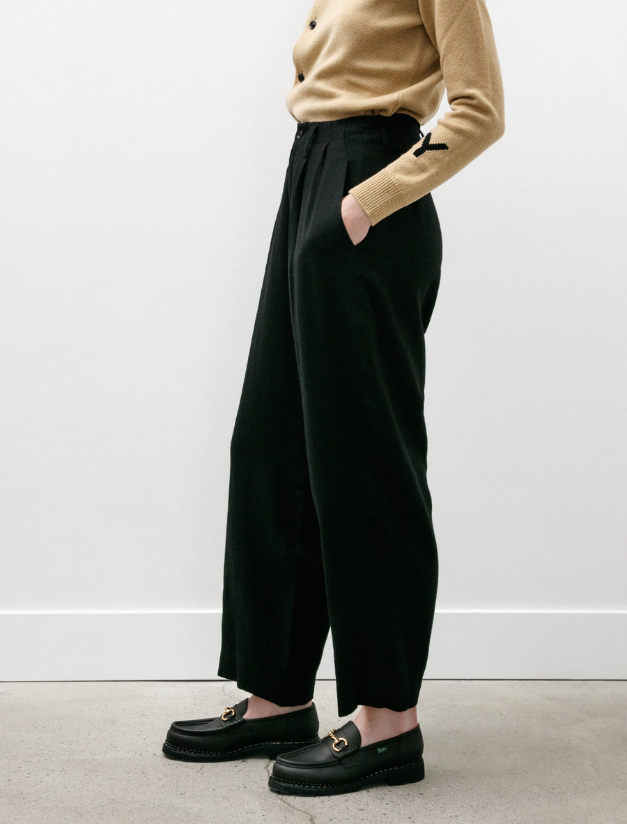 Y's by Yohji Yamamoto Double Tuck Wide Pants Black – Neighbour