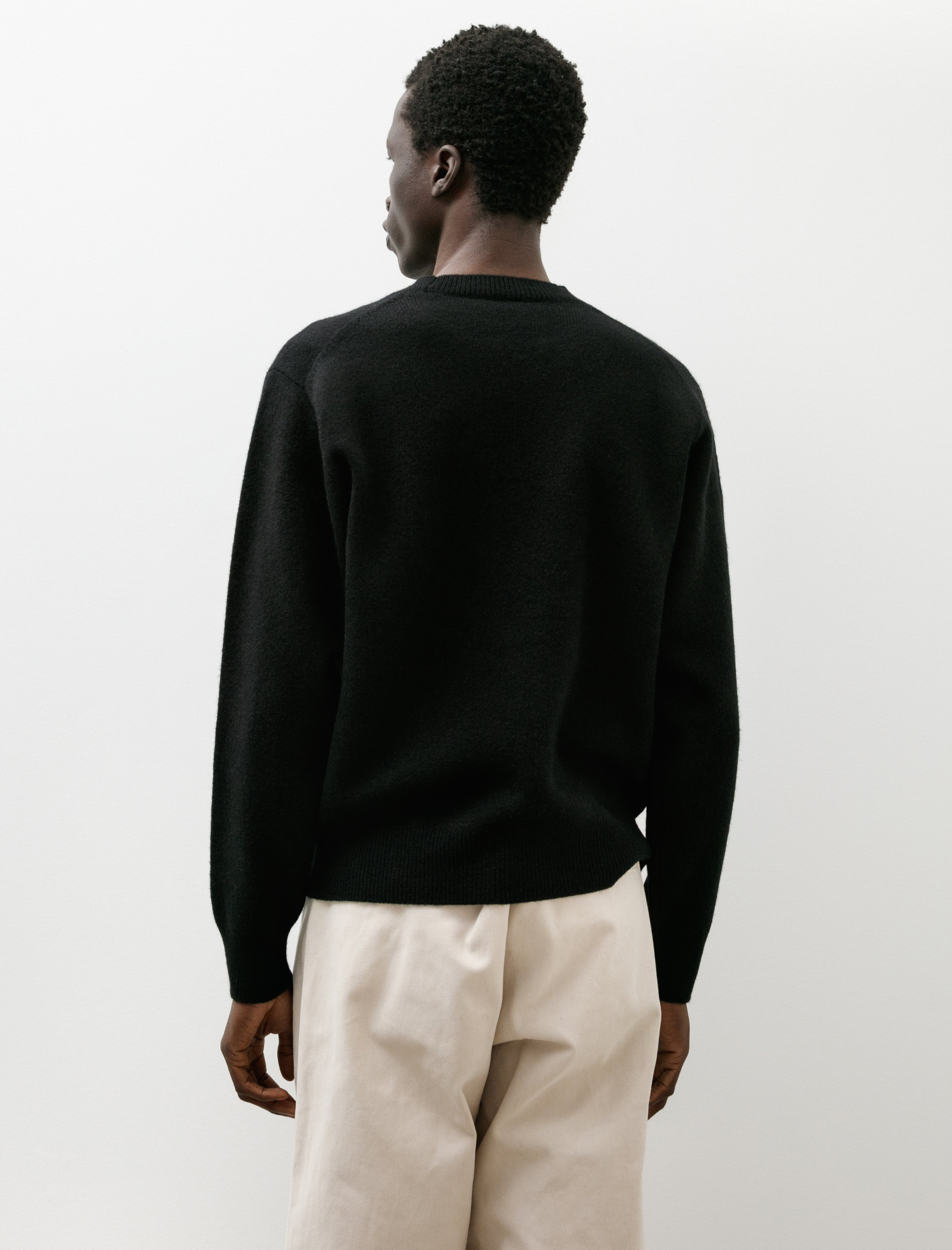 Comoli Lambswool Crewneck Knit Black – Neighbour