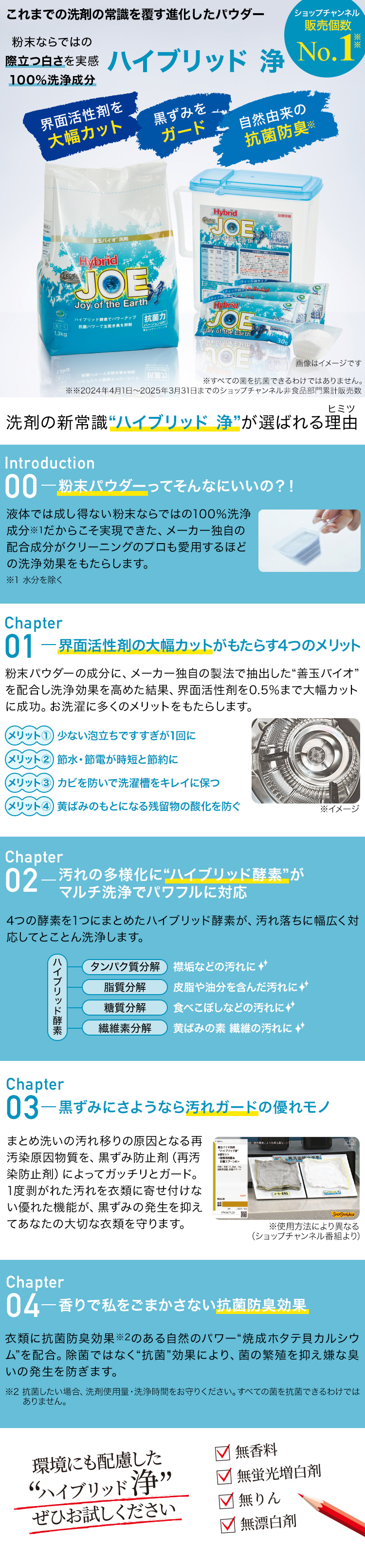善玉バイオ洗剤 “ハイブリッド浄” 6袋セット ＜詰替用容器＆計量