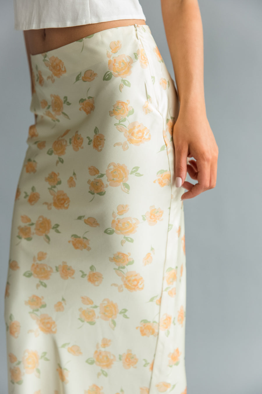 Issa Floral Satin Maxi Skirt • Shop American Threads Online Boutique