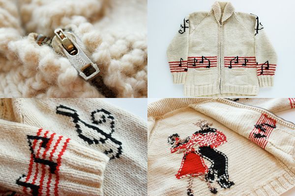 60s ダンス柄 ウール カウチンセーター - Sixpacjoe Web Shop