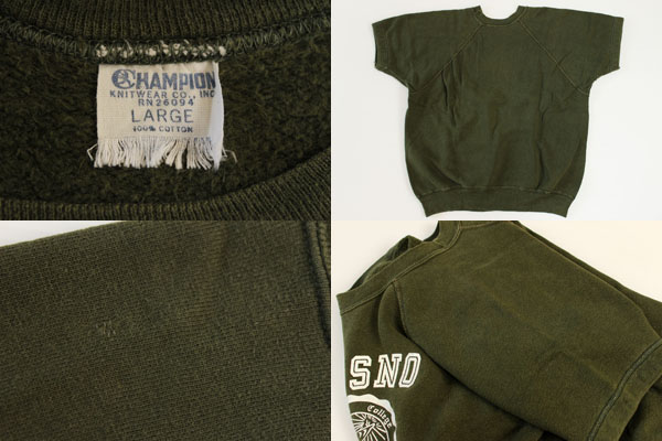 60s CHAMPIONチャンピオン ランタグ コットン 半袖スウェット L