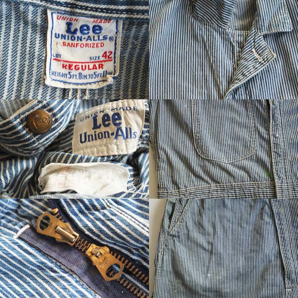 50s Lee ロングL ヒッコリー オールインワン 42R☆つなぎ - Sixpacjoe