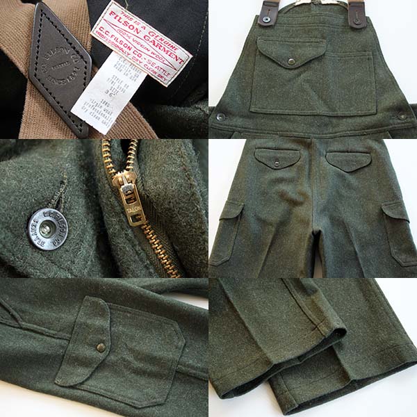 90s USA製 FILSONフィルソン ウール マッキーノ オーバーオール 36