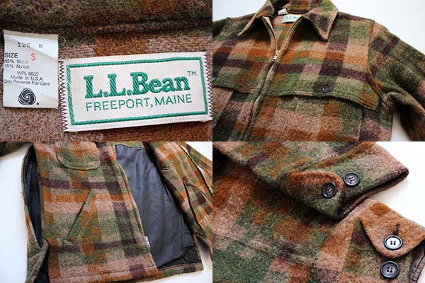 70s USA製 L.L.Bean チェック ウールジャケット S - Sixpacjoe Web Shop