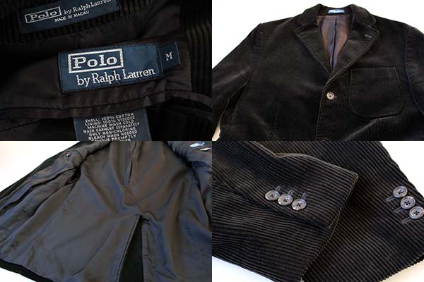 ポロ ラルフローレン コーデュロイ テーラードジャケット 黒