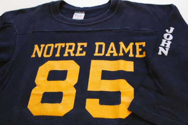 80s USA製 Championチャンピオン NOTRE DAME 85 ナンバリング コットン