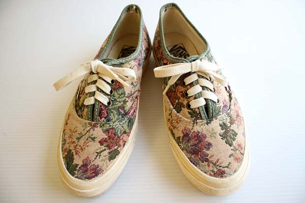 90s USA製 VANSバンズ AUTHENTICオーセンティック ボタニカル柄